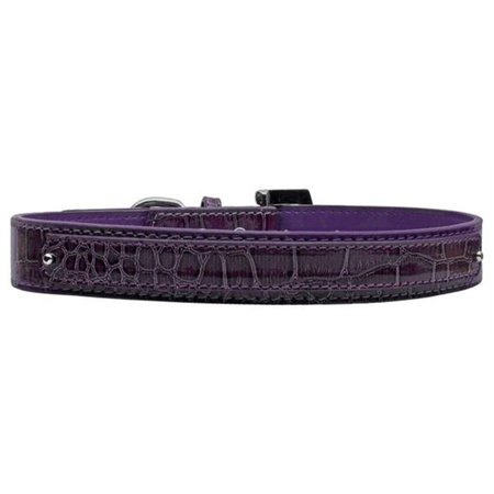 UNCONDITIONAL LOVE 18mm Two Tier Faux Croc Collar Purple Large UN2454957